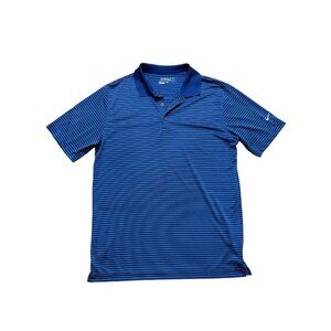 Nike Golf Polo Shirt Blue Stripe Dri Fit Performance Men’s M
